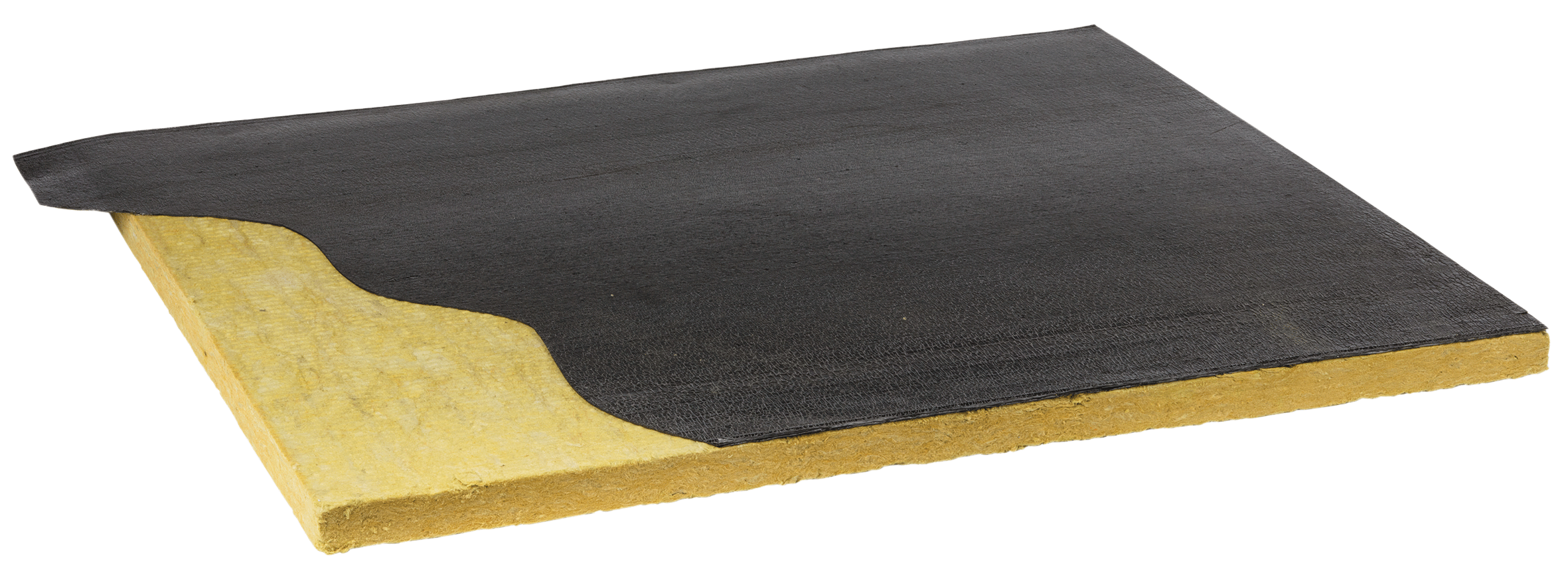 Pannello in lana di roccia bitumata fonoassorbente per coperture e coibentazione tetto Fopan RW nuova fopan